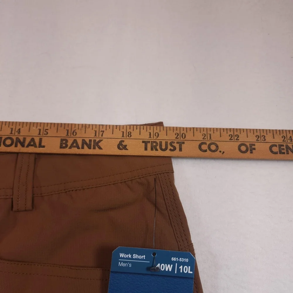 Rugged Wear Mens 40 Brown Nylon Stretch Cargo Shorts NWT‎